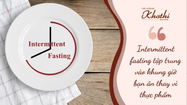 Giảm cân Intermittent Fasting (IF) gắn liền với chiếc đồng hồ cùng các mốc thời gian.